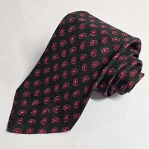 Robert Talbott Paisley Silk Tie Mens Green Red Hand Printed Italy Preppy